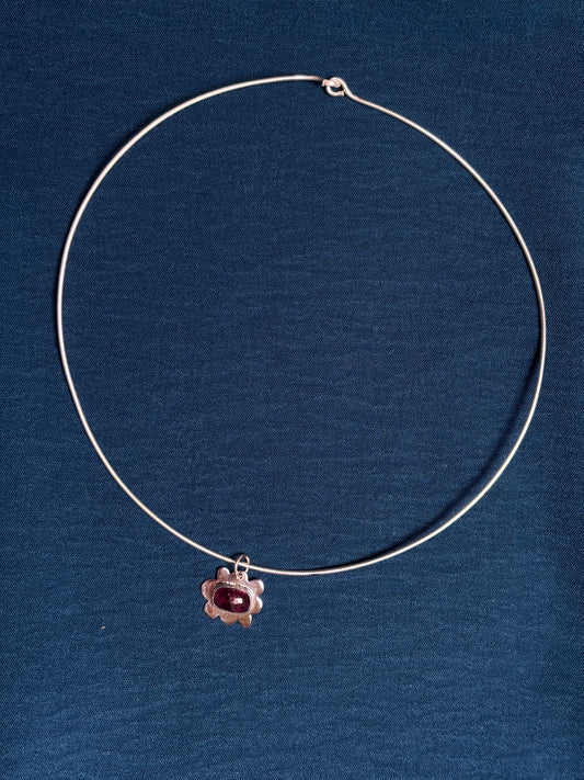Tourmaline flower choker necklace