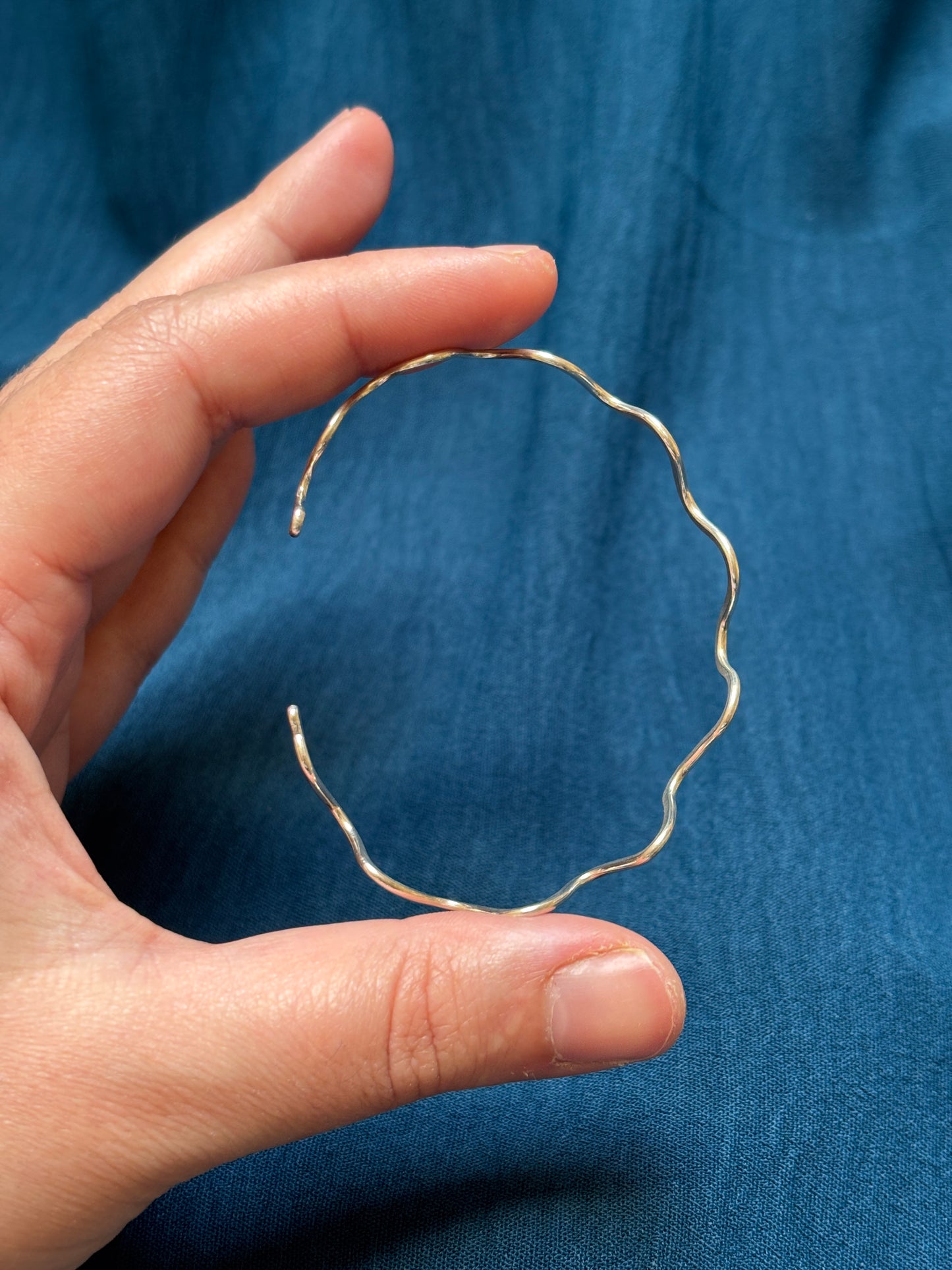 Wavy hammered cuff