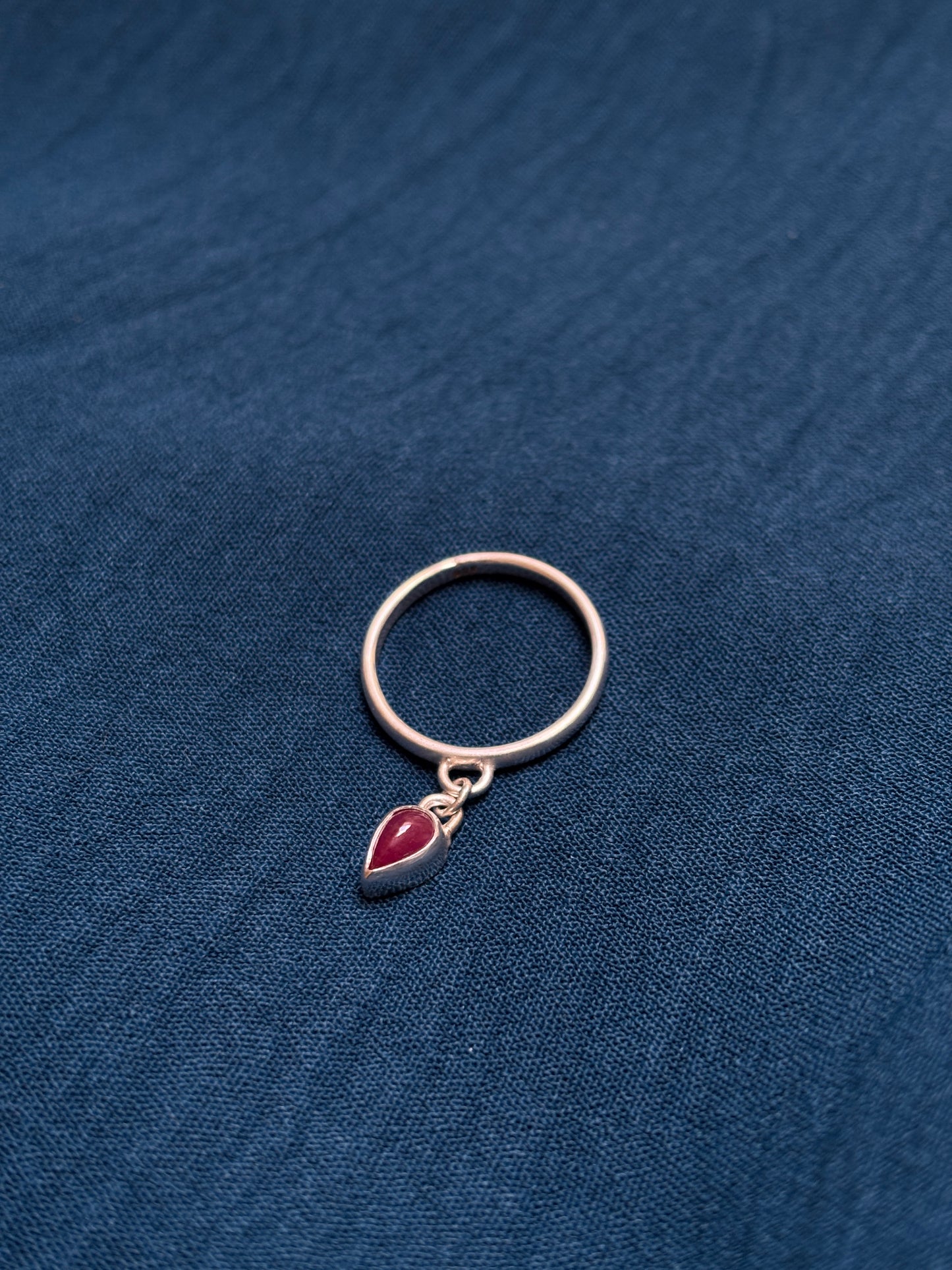 Sapphire charm ring- size P