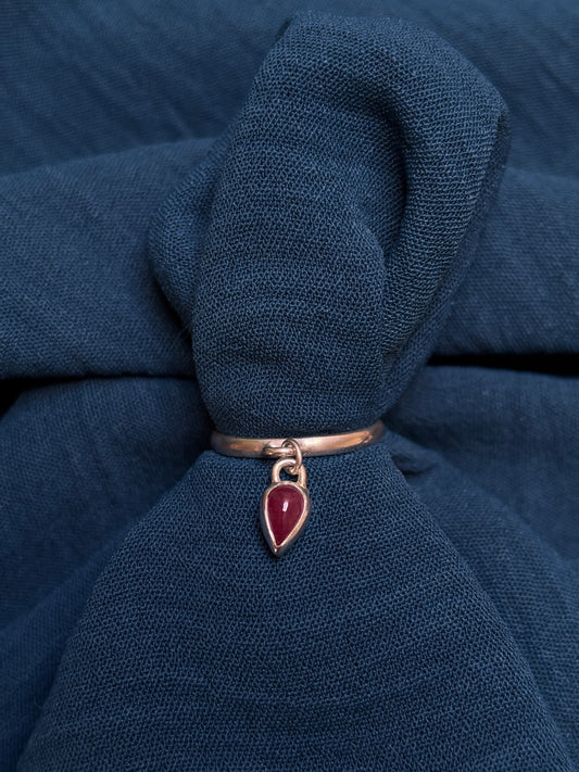 Sapphire charm ring- size P