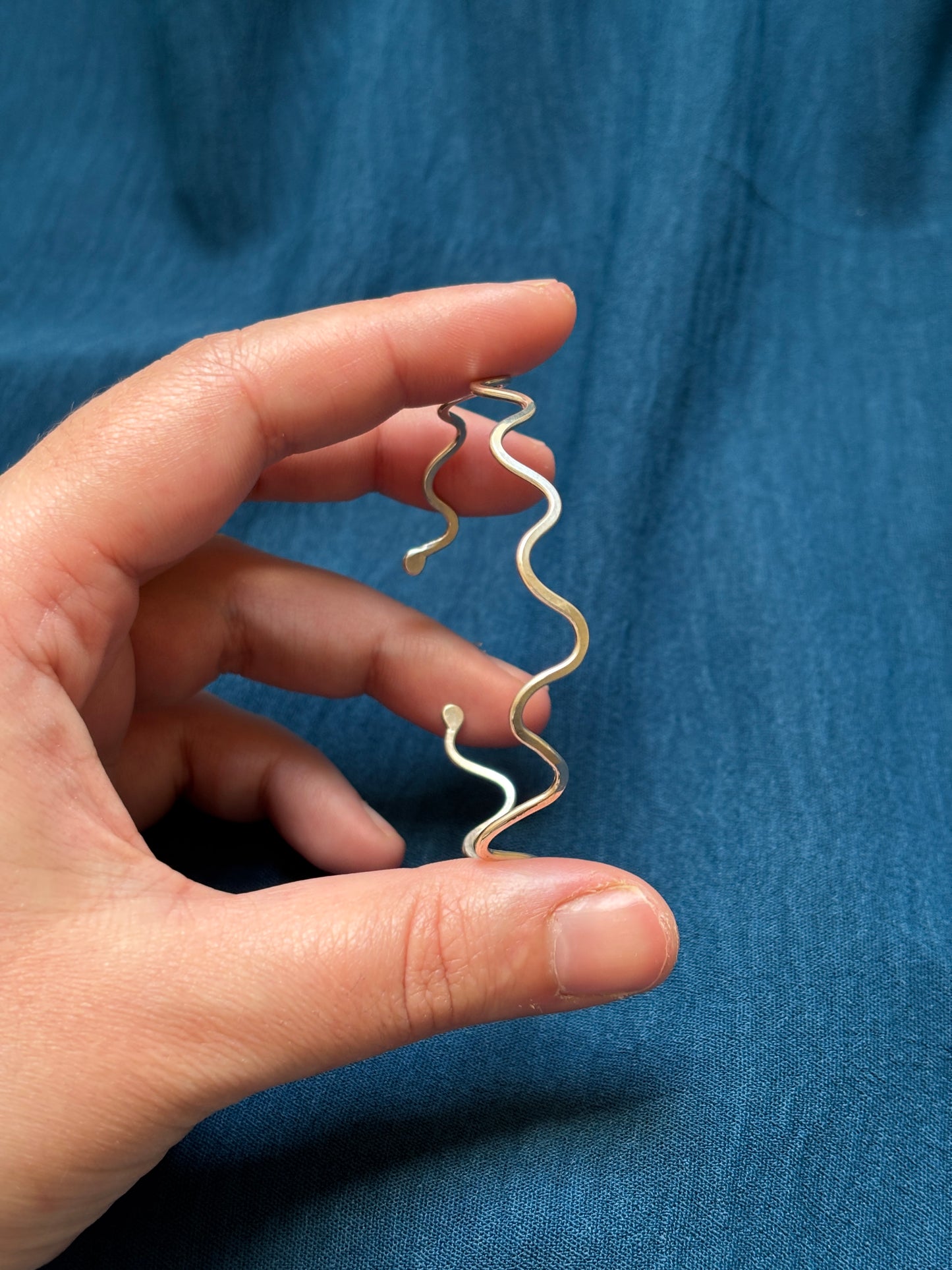 Wavy hammered cuff