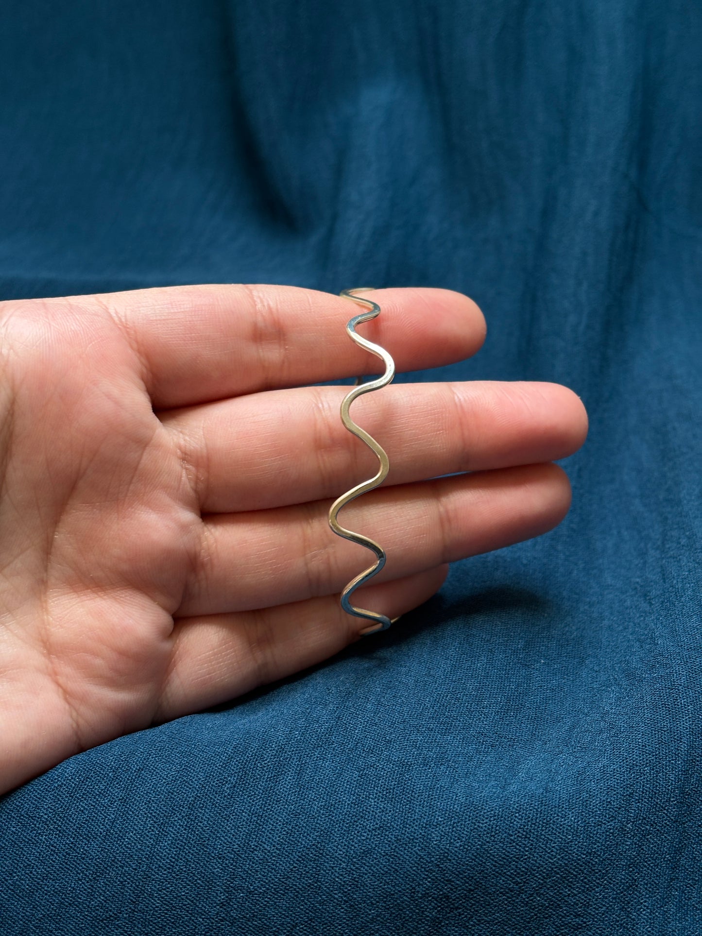 Wavy hammered cuff
