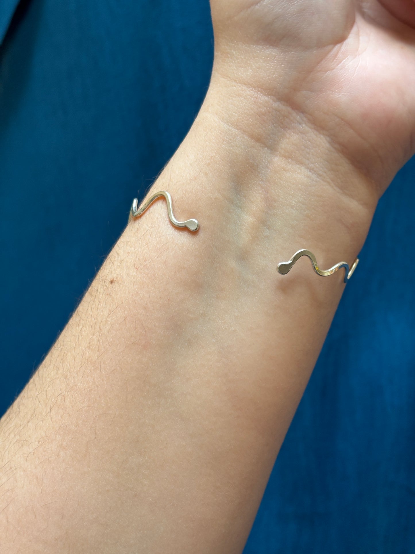 Wavy hammered cuff