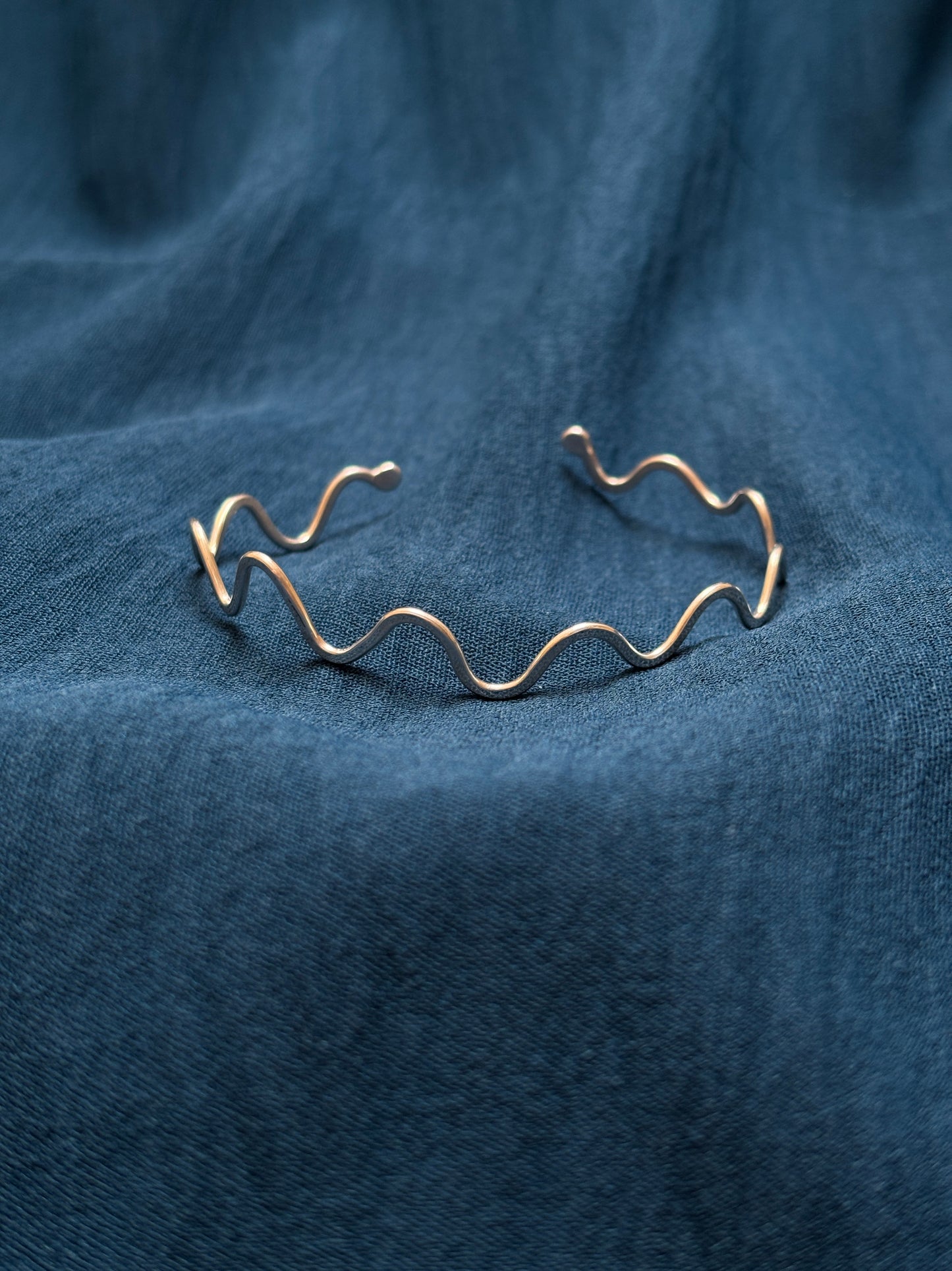 Wavy hammered cuff